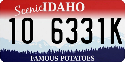 ID license plate 1O6331K