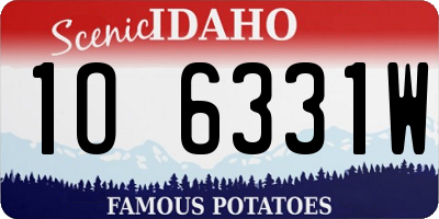 ID license plate 1O6331W