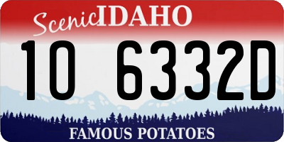 ID license plate 1O6332D