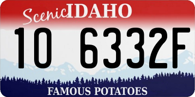 ID license plate 1O6332F