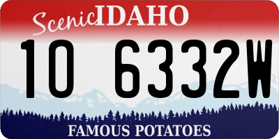 ID license plate 1O6332W