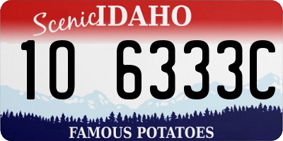 ID license plate 1O6333C
