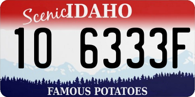 ID license plate 1O6333F