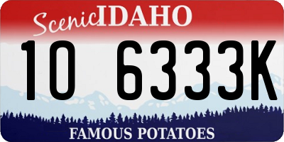 ID license plate 1O6333K