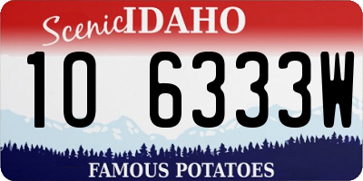 ID license plate 1O6333W