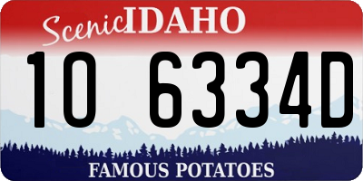 ID license plate 1O6334D