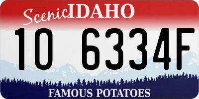 ID license plate 1O6334F