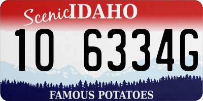 ID license plate 1O6334G