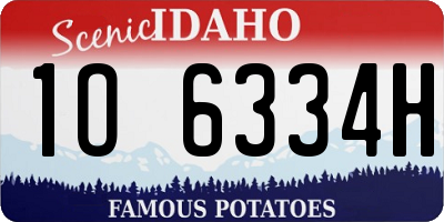 ID license plate 1O6334H
