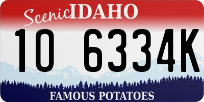 ID license plate 1O6334K