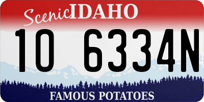 ID license plate 1O6334N