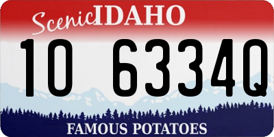 ID license plate 1O6334Q