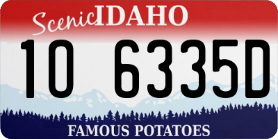 ID license plate 1O6335D