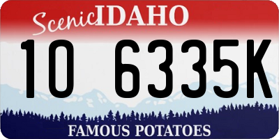 ID license plate 1O6335K