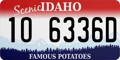 ID license plate 1O6336D