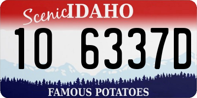 ID license plate 1O6337D