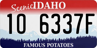 ID license plate 1O6337F