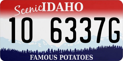 ID license plate 1O6337G