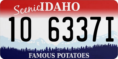 ID license plate 1O6337I