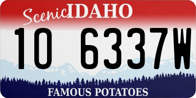 ID license plate 1O6337W