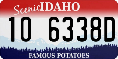 ID license plate 1O6338D