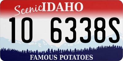 ID license plate 1O6338S
