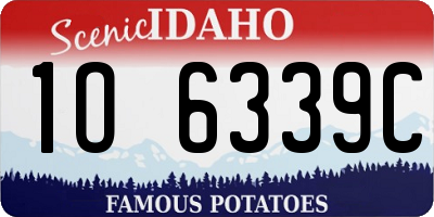 ID license plate 1O6339C