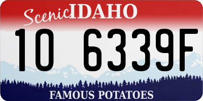 ID license plate 1O6339F