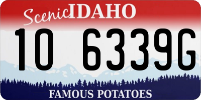 ID license plate 1O6339G