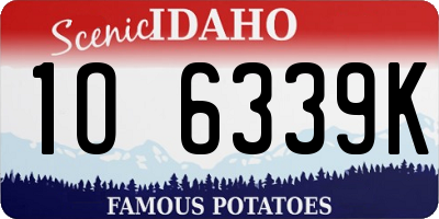 ID license plate 1O6339K