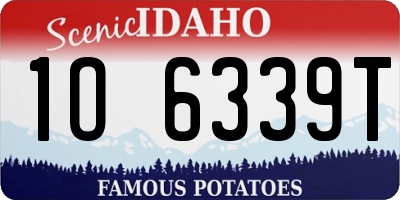 ID license plate 1O6339T