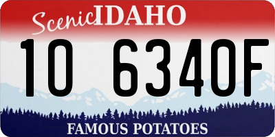 ID license plate 1O6340F