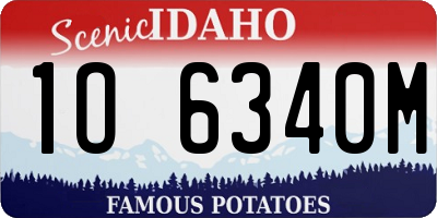 ID license plate 1O6340M