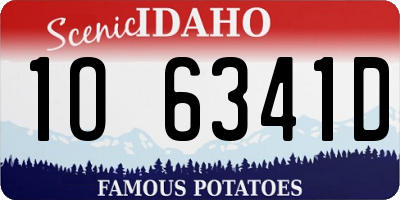 ID license plate 1O6341D