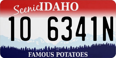 ID license plate 1O6341N