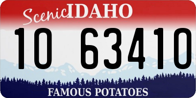 ID license plate 1O6341O