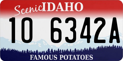 ID license plate 1O6342A