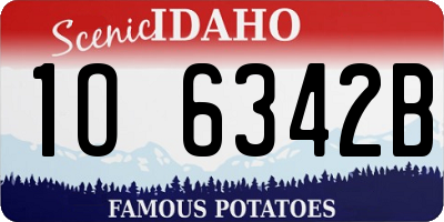 ID license plate 1O6342B