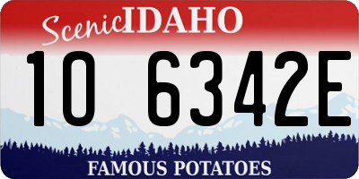 ID license plate 1O6342E