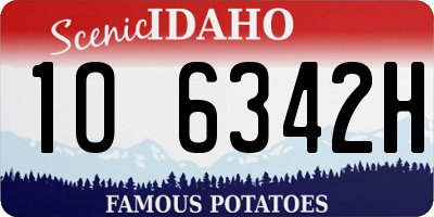 ID license plate 1O6342H