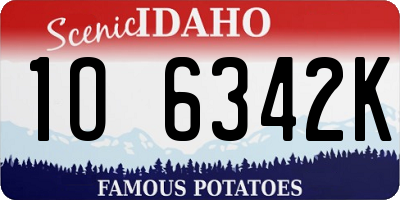 ID license plate 1O6342K