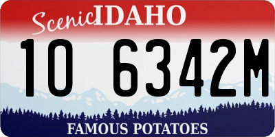 ID license plate 1O6342M