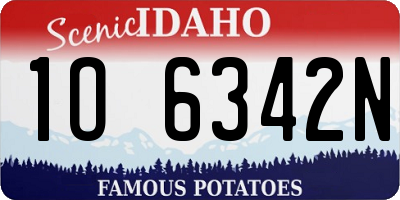 ID license plate 1O6342N