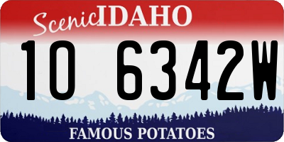 ID license plate 1O6342W