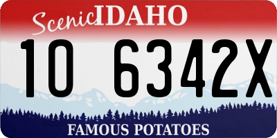 ID license plate 1O6342X