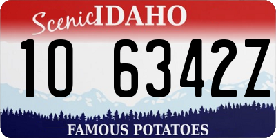 ID license plate 1O6342Z