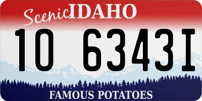 ID license plate 1O6343I