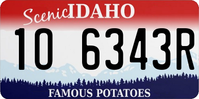 ID license plate 1O6343R