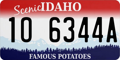 ID license plate 1O6344A