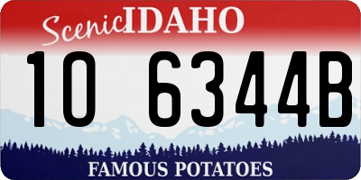 ID license plate 1O6344B
